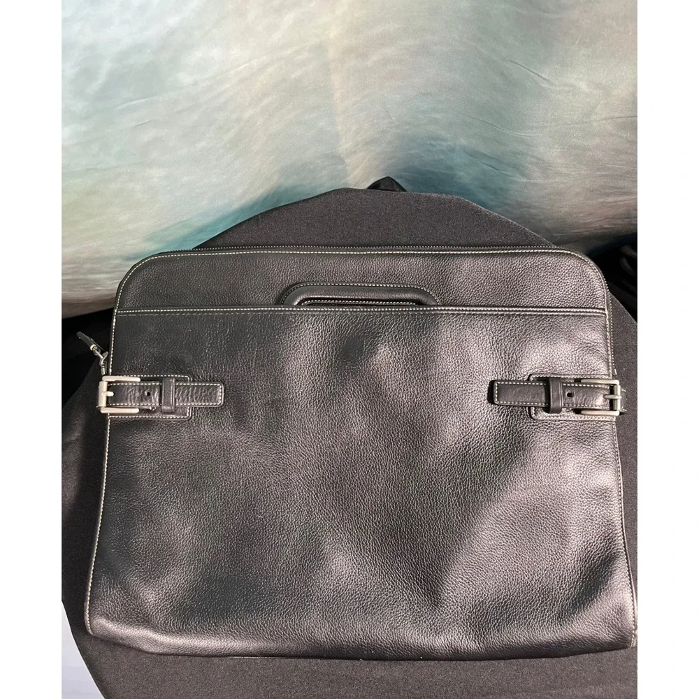 Vintage Coach 5152 Black Pebbled Leather Briefcase Laptop Portfolio‎ Bag CLC